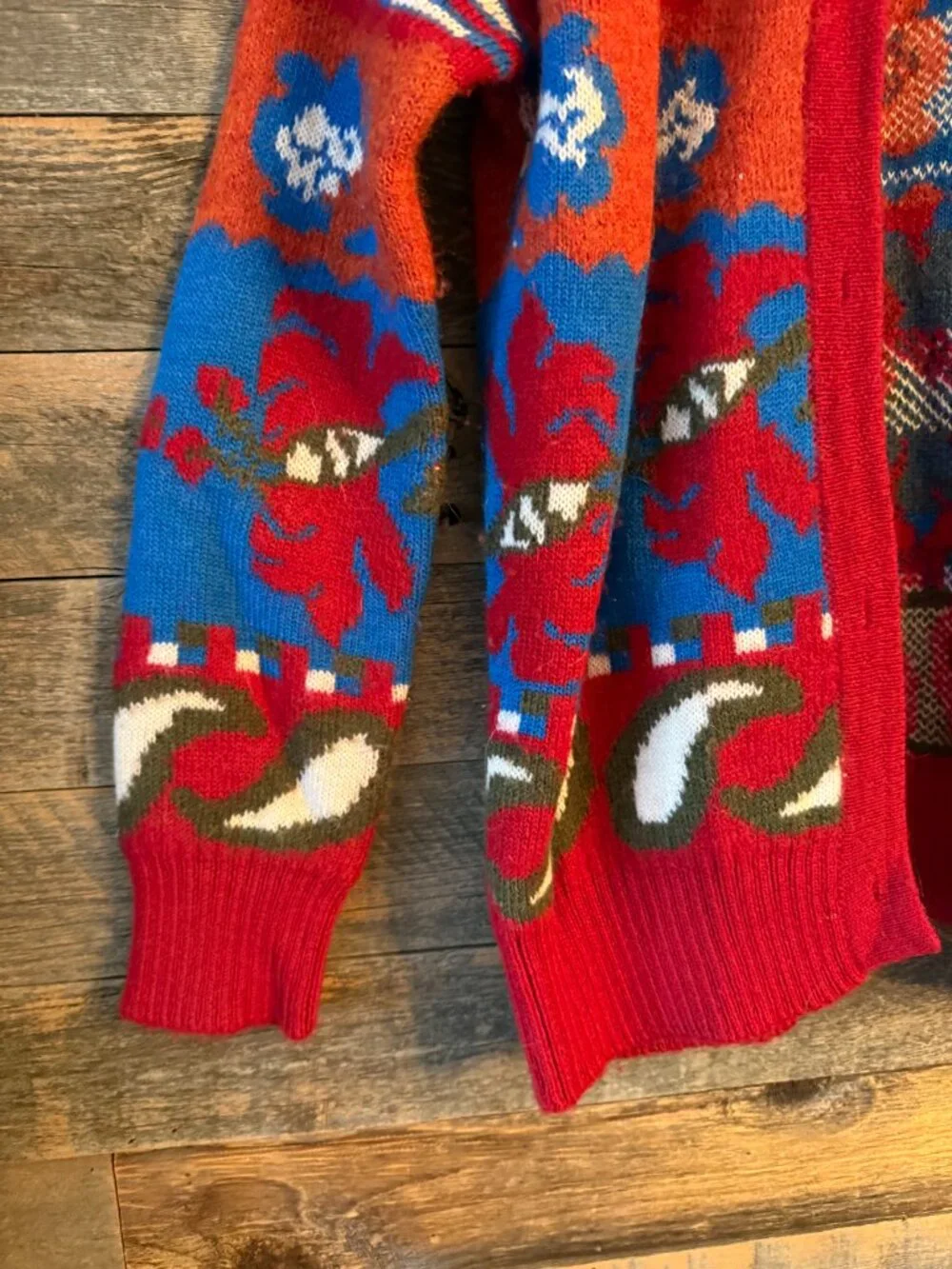 CAROLINA K Sabina Cardigan Sweater in Paisley Blue Sz S - Picture 2 of 5